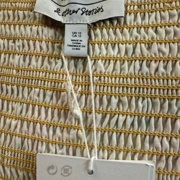 Retro & Other Stories cotton floral printed smock mini dress in multi - Picture 16 of 16